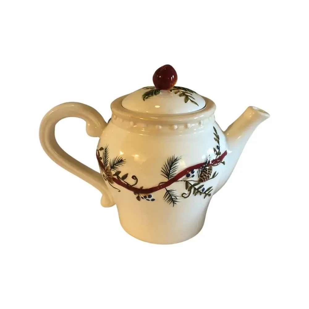 Bella Casa by Ganz, Christmas fruit & birds, Tea Set